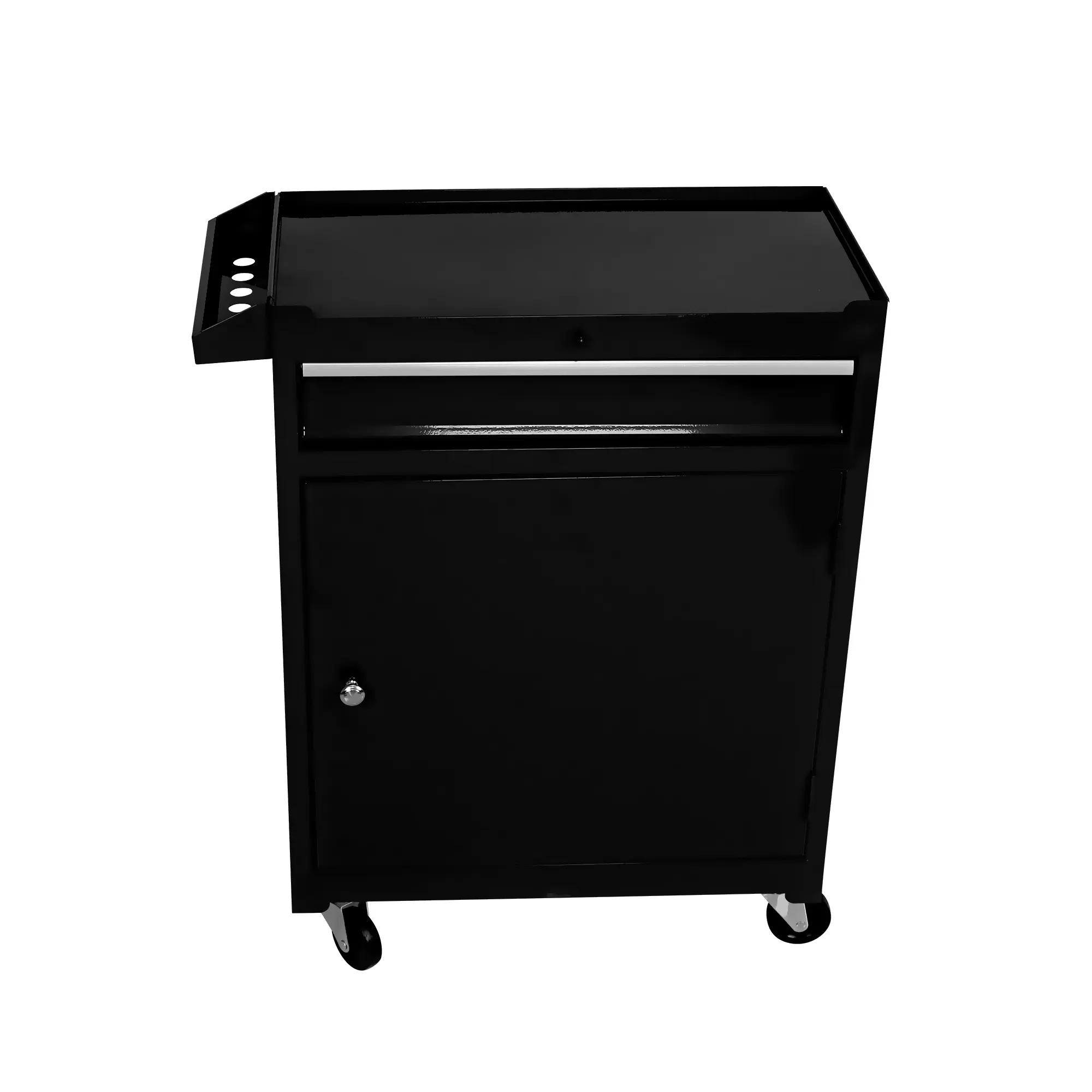 Detachable 5 Drawer Tool Chest with Bottom Cabinet and one Adjustable Shelf--Black