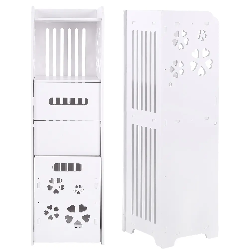 Bathroom Supplies Cabinet Wood Plastic Board Corrosion Resistant Waterproof 3 Layer Bathroom Shelf Cabinet Household Supplies