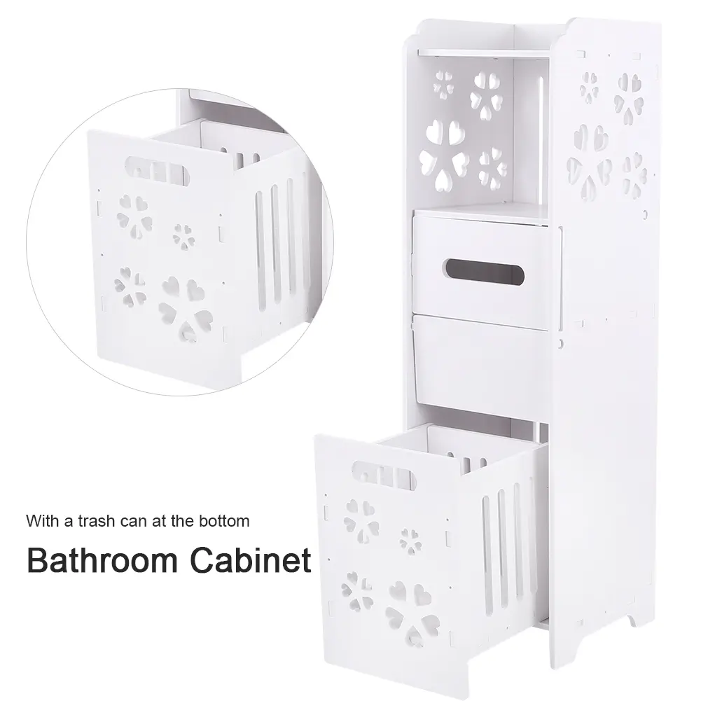 Bathroom Supplies Cabinet Wood Plastic Board Corrosion Resistant Waterproof 3 Layer Bathroom Shelf Cabinet Household Supplies