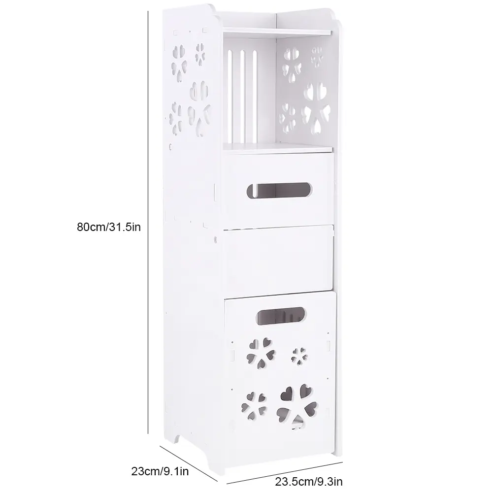 Bathroom Supplies Cabinet Wood Plastic Board Corrosion Resistant Waterproof 3 Layer Bathroom Shelf Cabinet Household Supplies