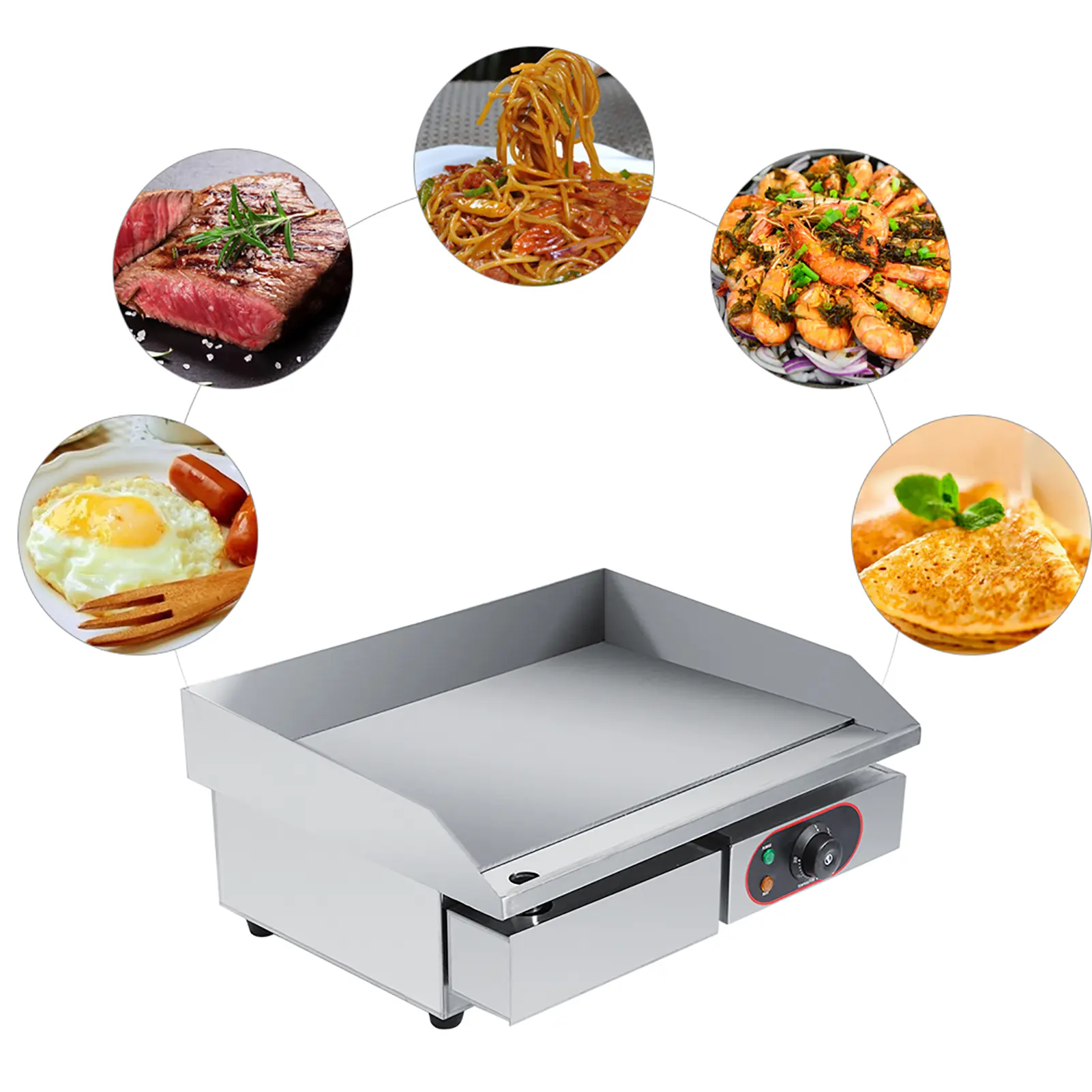 Commercial Grill Hot Plate Griddle Countertop Griddle Stainless Steel Electric Griddle Countertop Hot Plate Commercial BBQ Grill