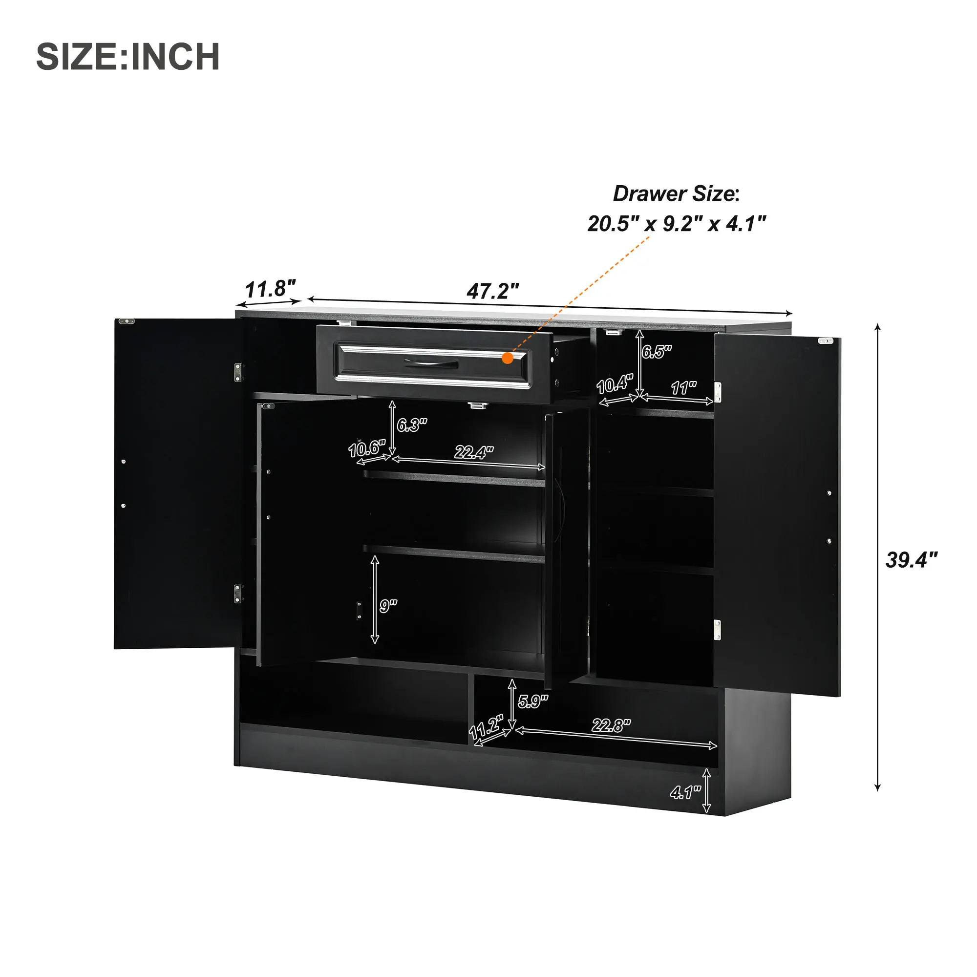 Sleek and Modern Shoe Cabinet with Adjustable Shelves, Minimalist Shoe Storage Organizer with Sturdy Top Surface, Space-saving D