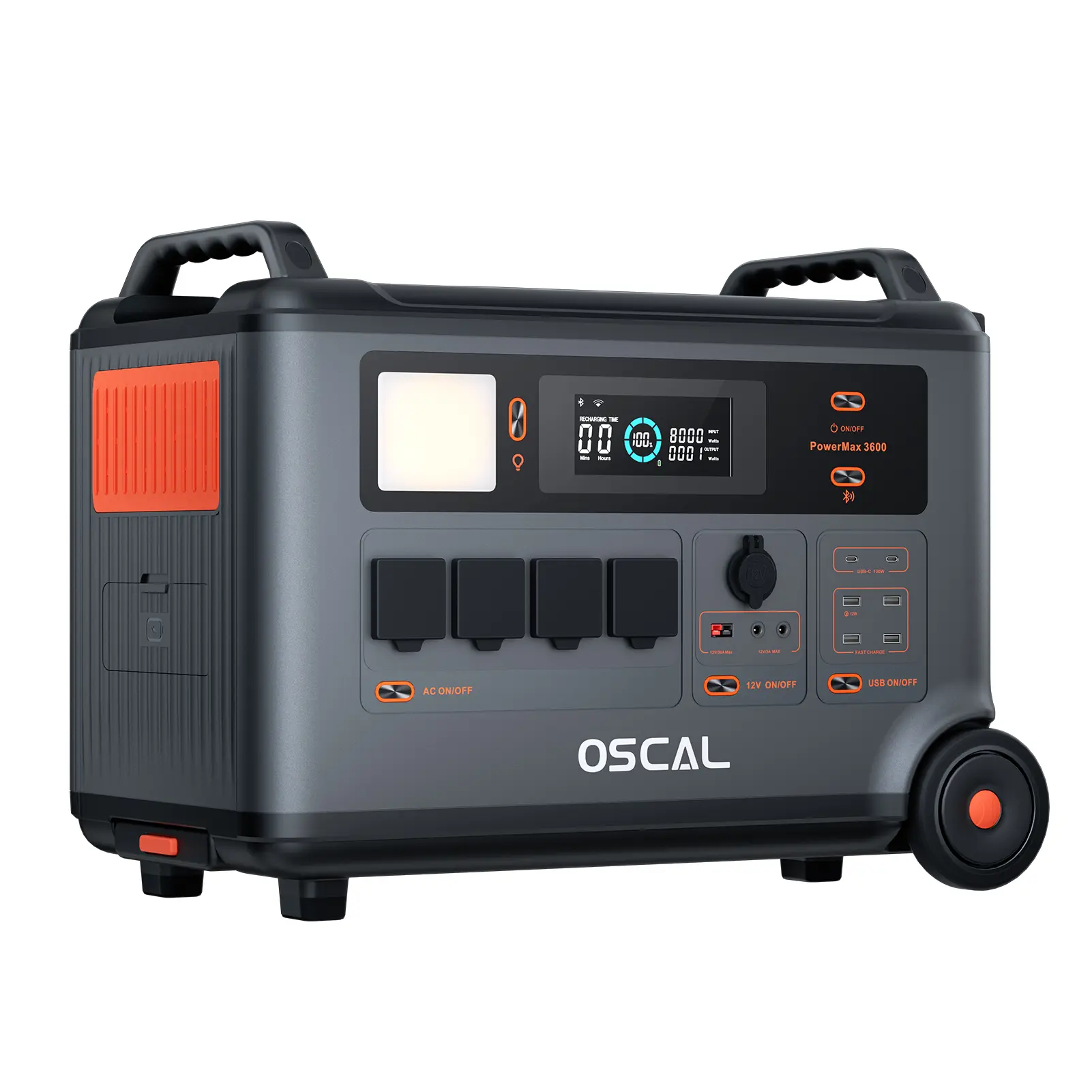 Oscal Powermax 3600 Rugged Portable Power Station 3600Wh to 57600Wh Battery Capacity 14 Outlets 5 LED Light Modes Morse Code Sig