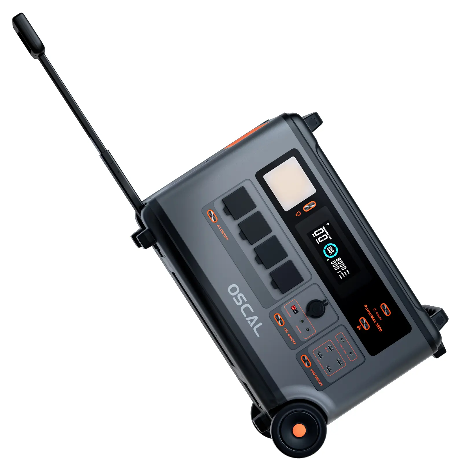 Oscal Powermax 3600 Rugged Portable Power Station 3600Wh to 57600Wh Battery Capacity 14 Outlets 5 LED Light Modes Morse Code Sig