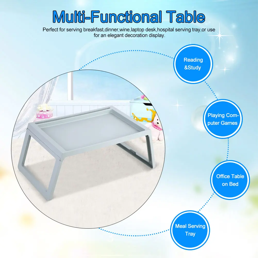 Foldable Bed Table Foldable Desk Serving Table Foldable Desk Breakfast Bed Table Computer Laptop Holder Portable Serving Tray