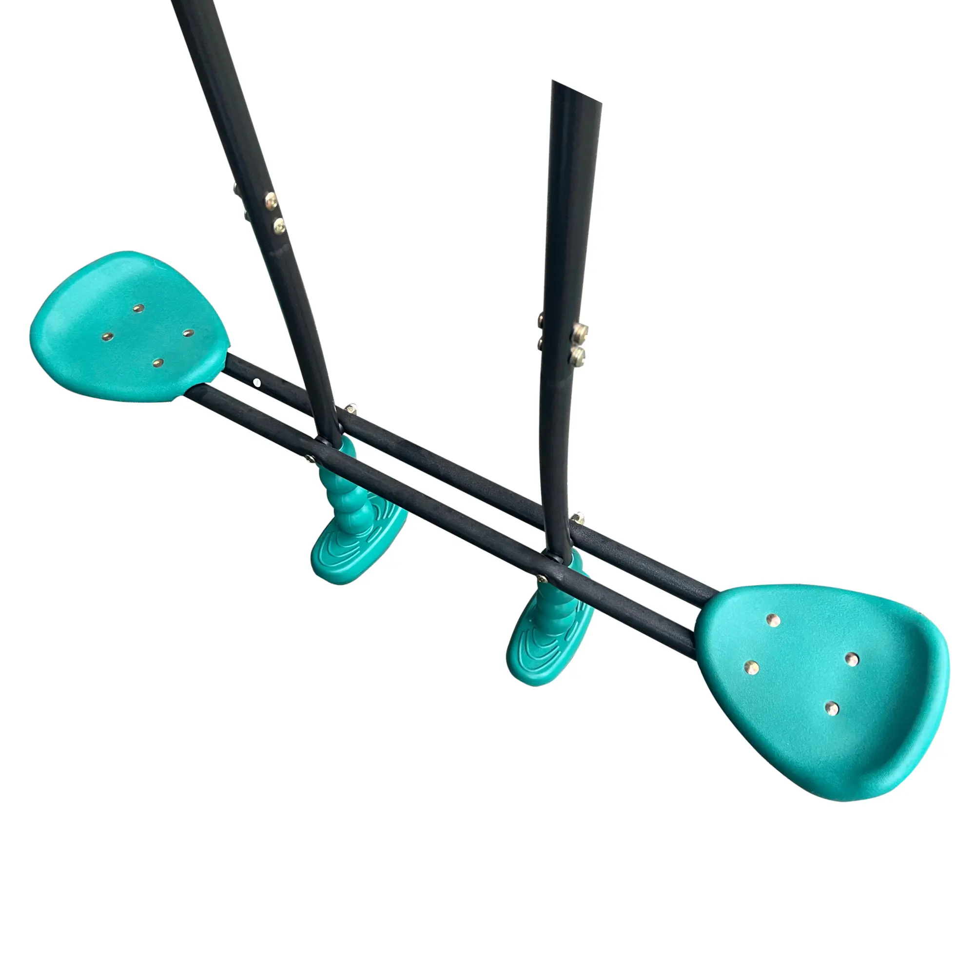 blackish green interesting four function swingset with face to face metal plastic safe swing seat 550lbs for outdoor playground