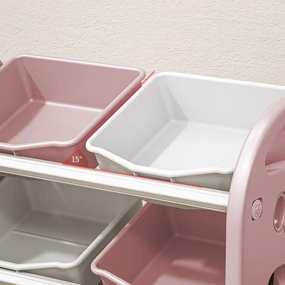 Kids Toy Storage Organizer with 6 Bins, Multi-functional Nursery Organizer Kids Furniture Set Toy Storage Cabinet Unit with HDPE