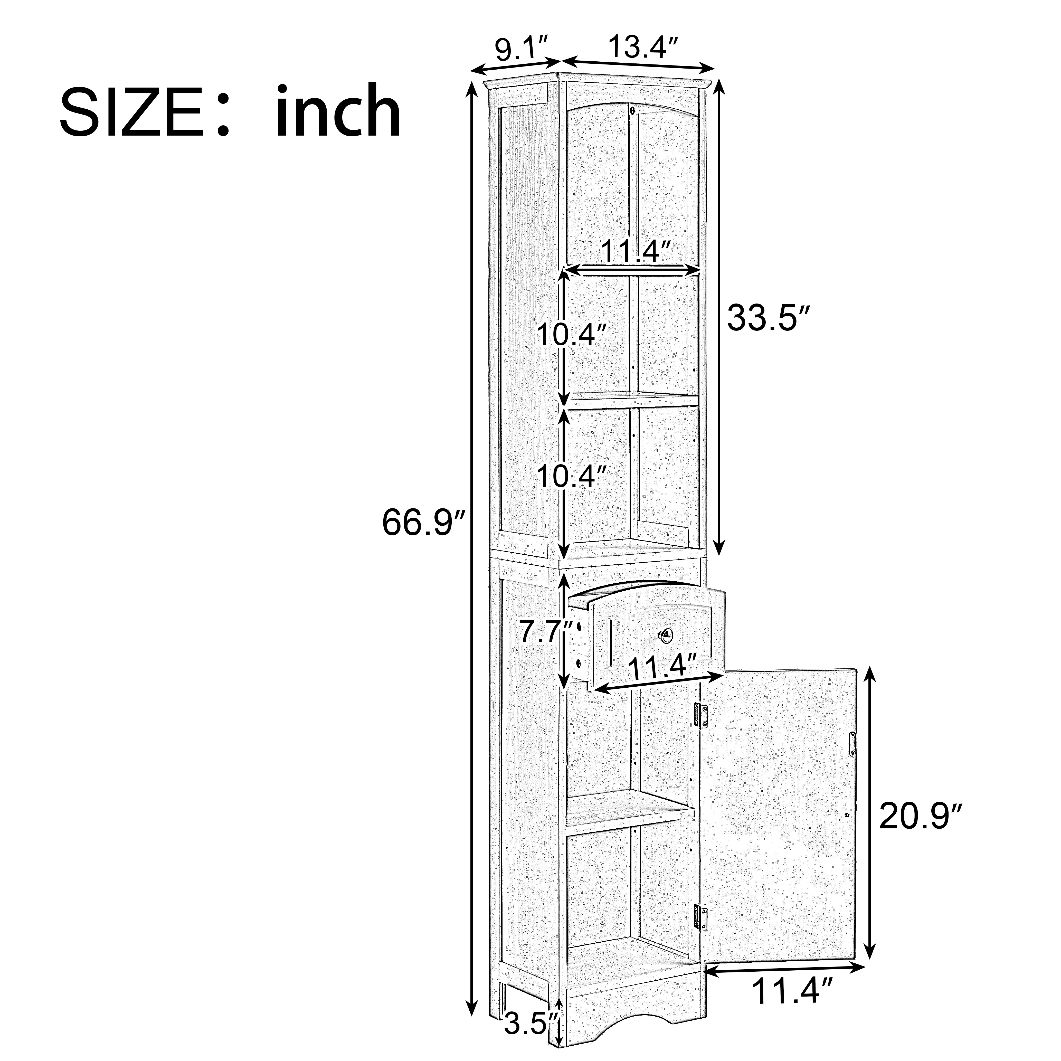 Tall Bathroom Cabinet, Freestanding Storage Cabinet with Drawer, MDF Board, Adjustable Shelf, Green