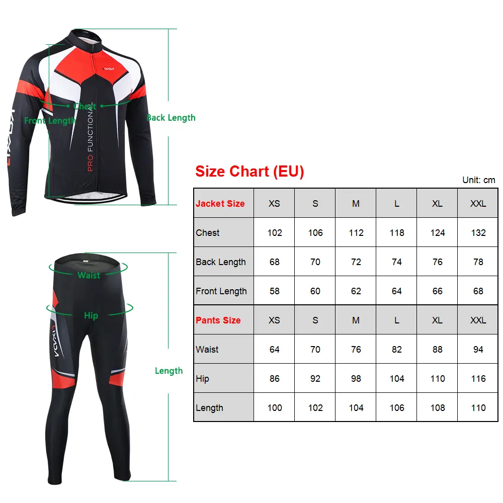 Lixada Spring Autumn Cycle Clothing Set Sportswear Suit Bicycle Bike Outdoor Long Sleeve Jersey + Pants Breathable Quick-dry Men