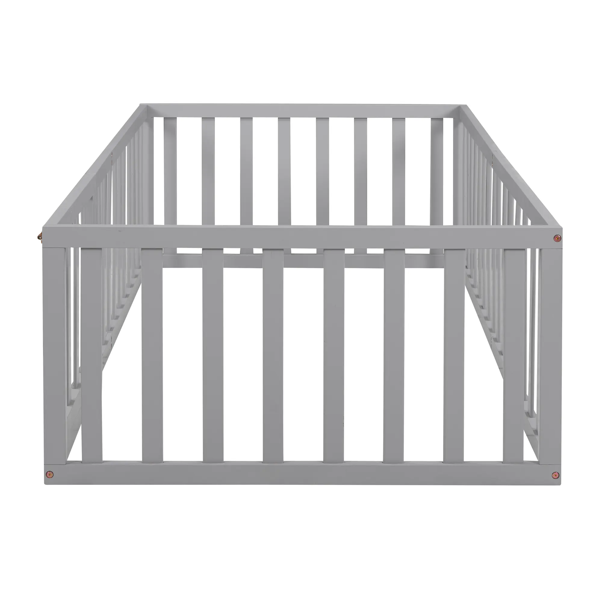 Twin Size Wood Daybed Frame with Fence, Gray（OLD SKU :WF289661AAE）