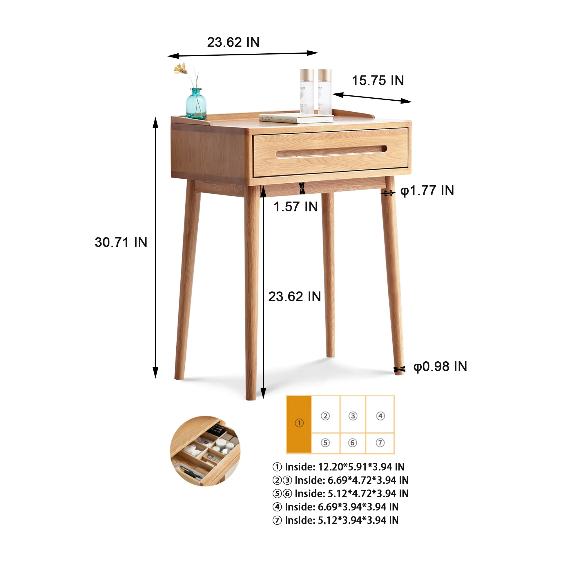 Dresser Bistro Table dresser 100% solid table table desk top table dresser compact dresser accessories storage width 60cm storag