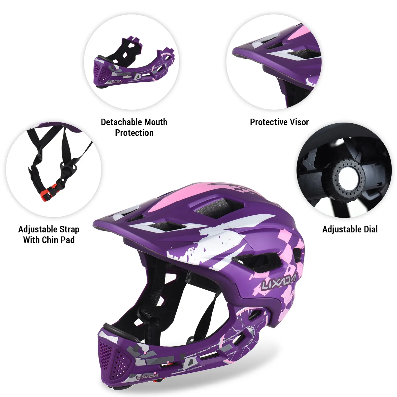 Kids Cycle Helmet Detachable Full Face Helmet Adjustable Cycle Helmet for 5-9 Years Old Children sports helmet kids Cycle helmet