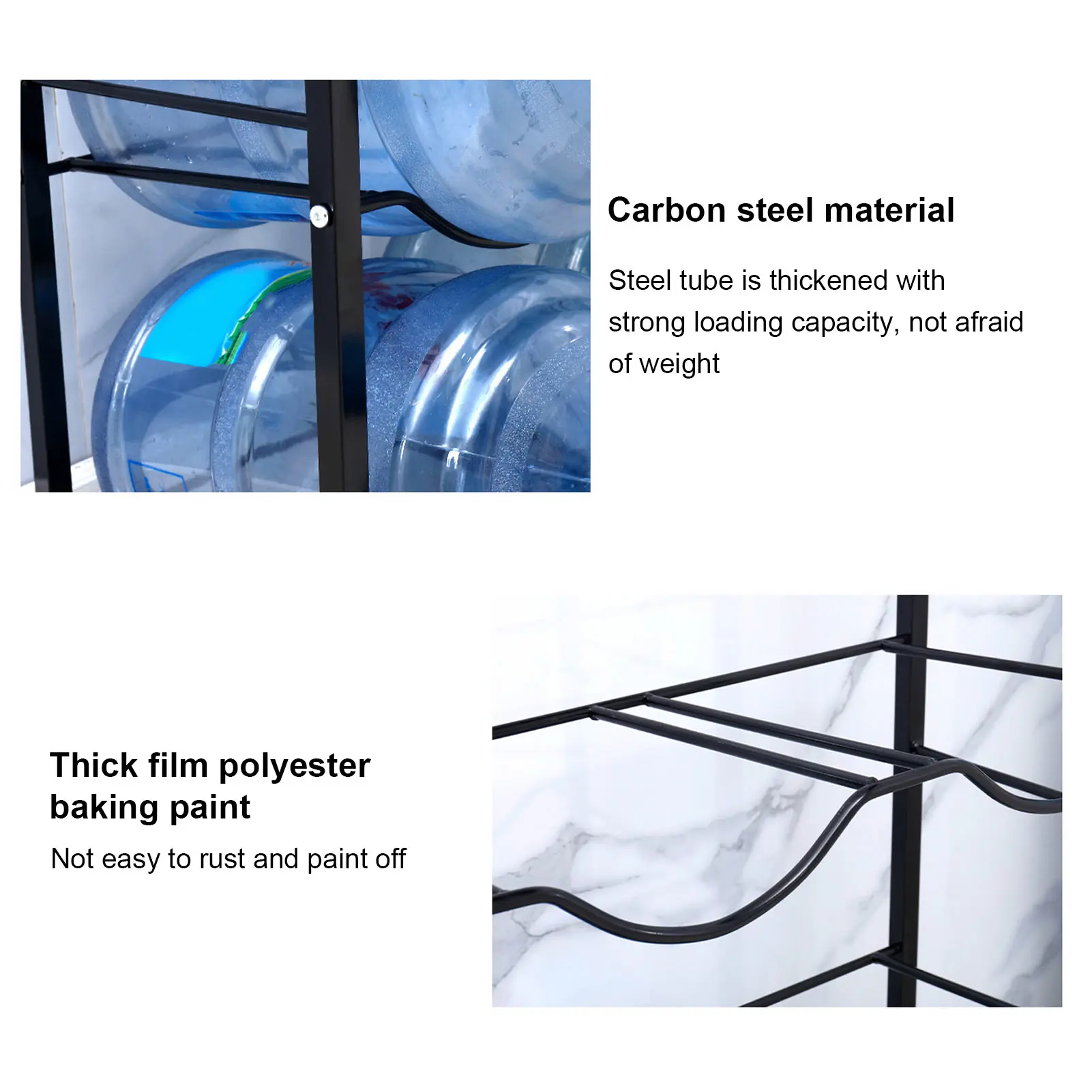 Water Cooler Jug Holder Easy Assembly Water Bottle Dispenser Stand Space Saving Strong Load Bearing 4 Tier Rust Proof for Home