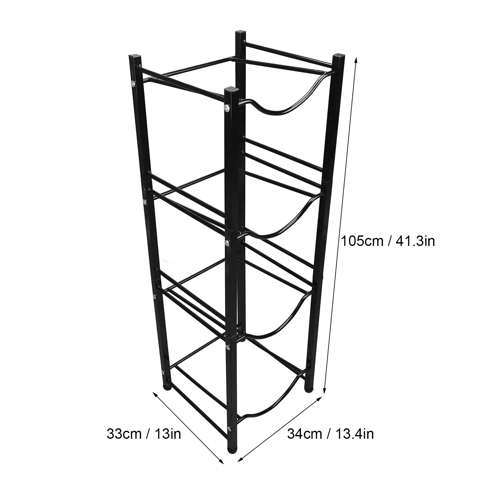 Water Cooler Jug Holder Easy Assembly Water Bottle Dispenser Stand Space Saving Strong Load Bearing 4 Tier Rust Proof for Home