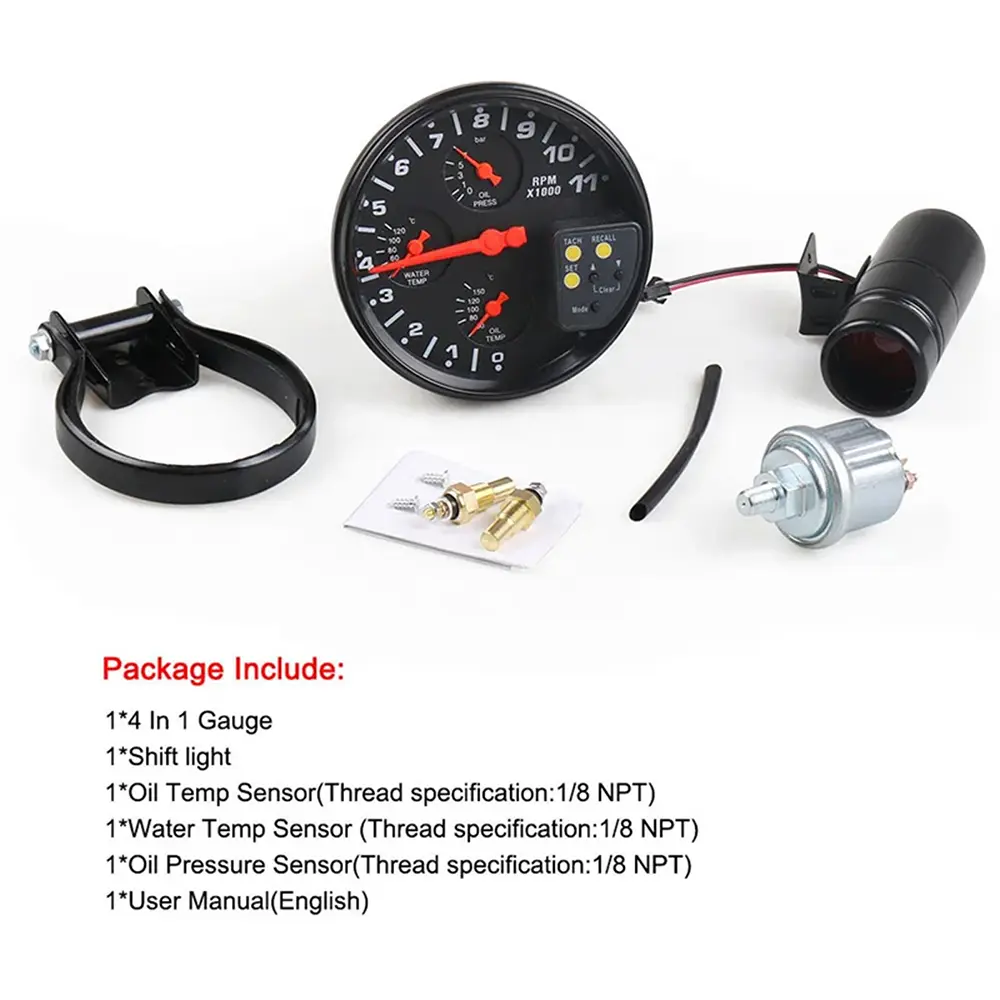 5 inch Tachometer Pressure Gauges 5inch Car Tachometer Oil Temperature Gague Oil Pressure Meter car Switch Tachometers