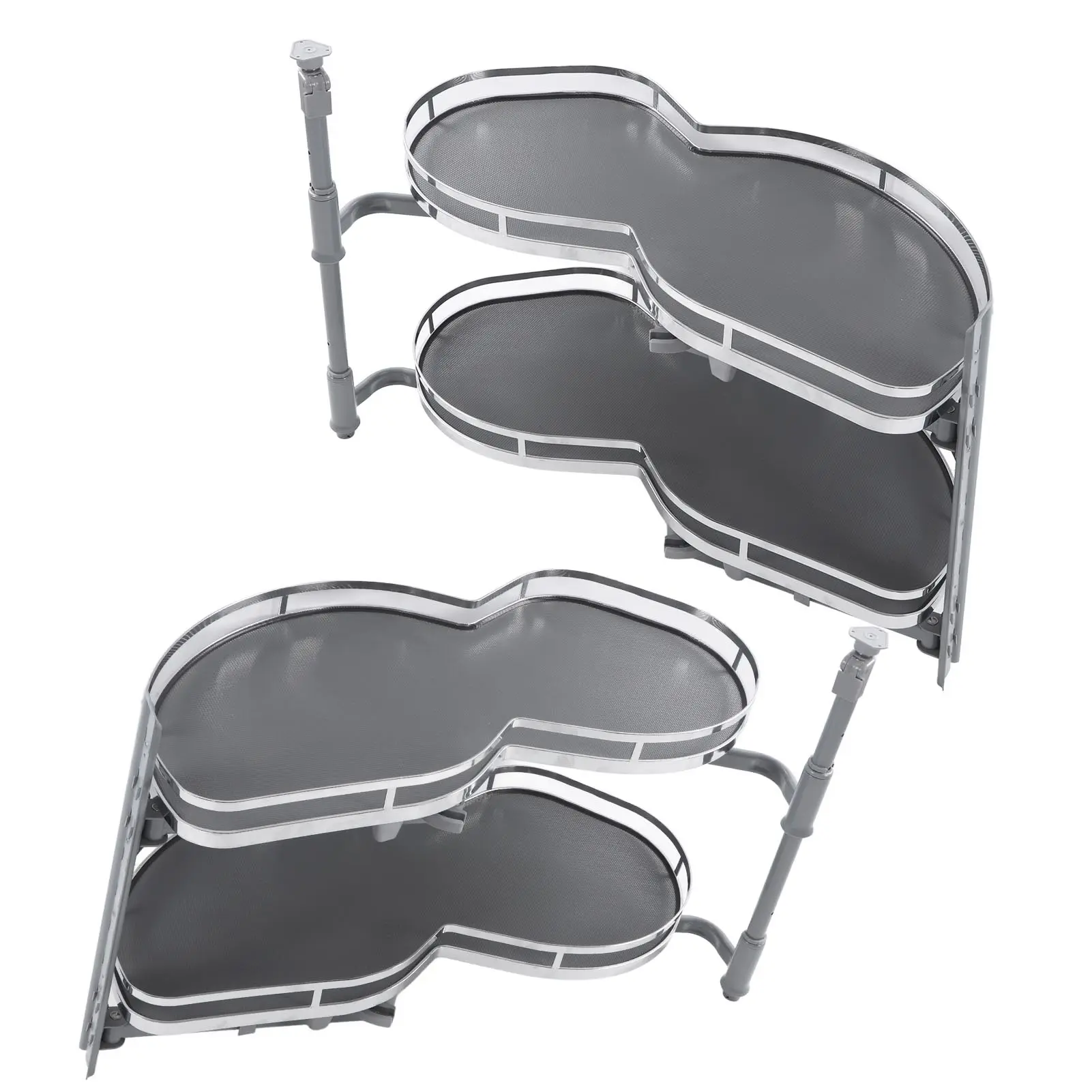 Blind Corner Cabinet Tray 2 Tier Height Adjustable Strong Load Bearing Cabinet Swing Pull Out Organizer Swing Pull Out Organizer