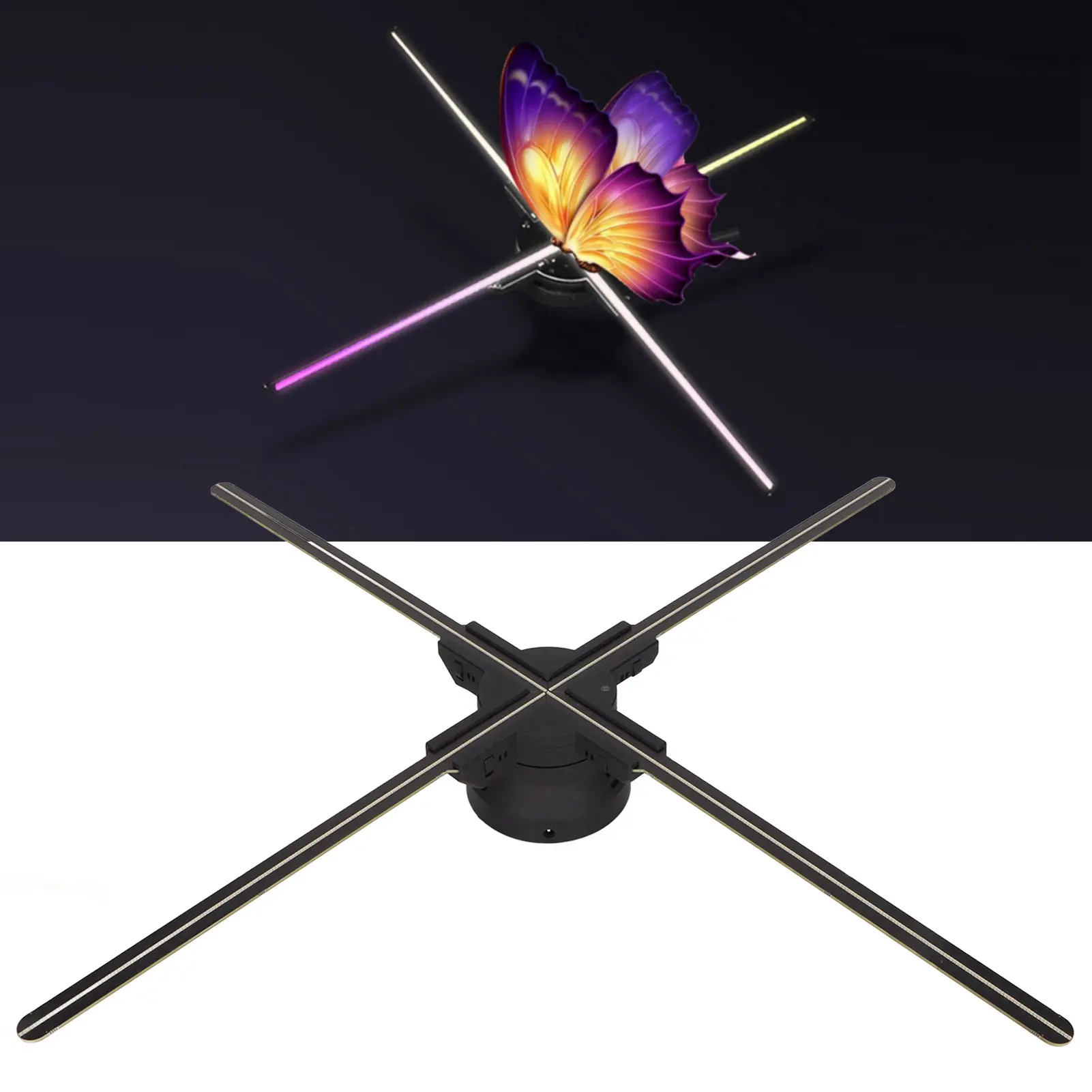 3D Hologram Fan Player 3D Hologram Fan Display 1024x768P WiFi APP Control Holographic Advertising Machine for Win Exhibition