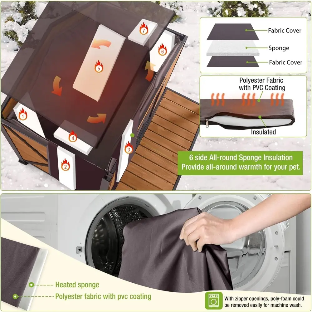 Dog House Outdoor Large Insulated Dog Kennel with Liner for Winter Waterproof Dog Cage for Small & Medium & Large Dogs,Unique Al