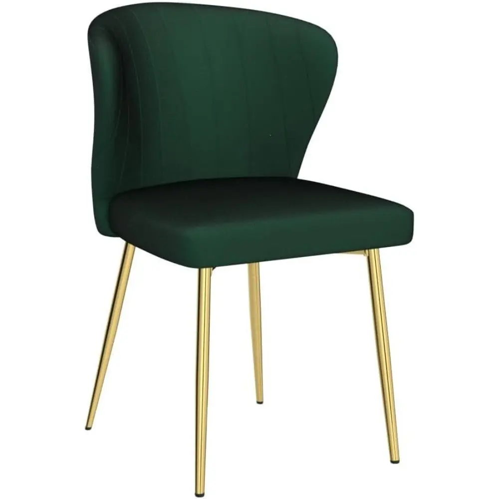 Velvet Dining Chairs Set of 4, Tufted Upholstered Dining Chair with Golden Metal Legs, Mid Century Modern Dining Chairs for Din