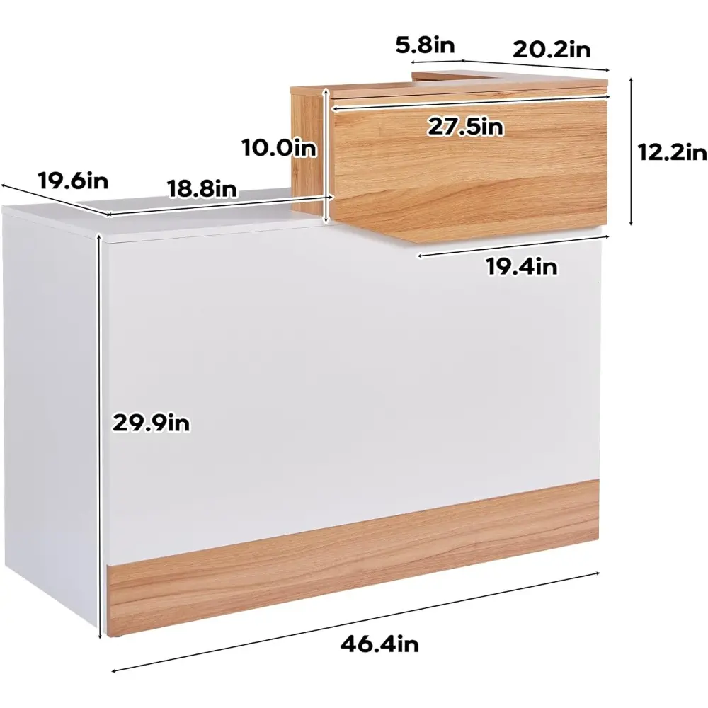 Reception Desk with Counter,Modern Counter Table with Cable Grommet,47 inch Retail Counter for Checkout, Lobby, Beauty Salon,Bar