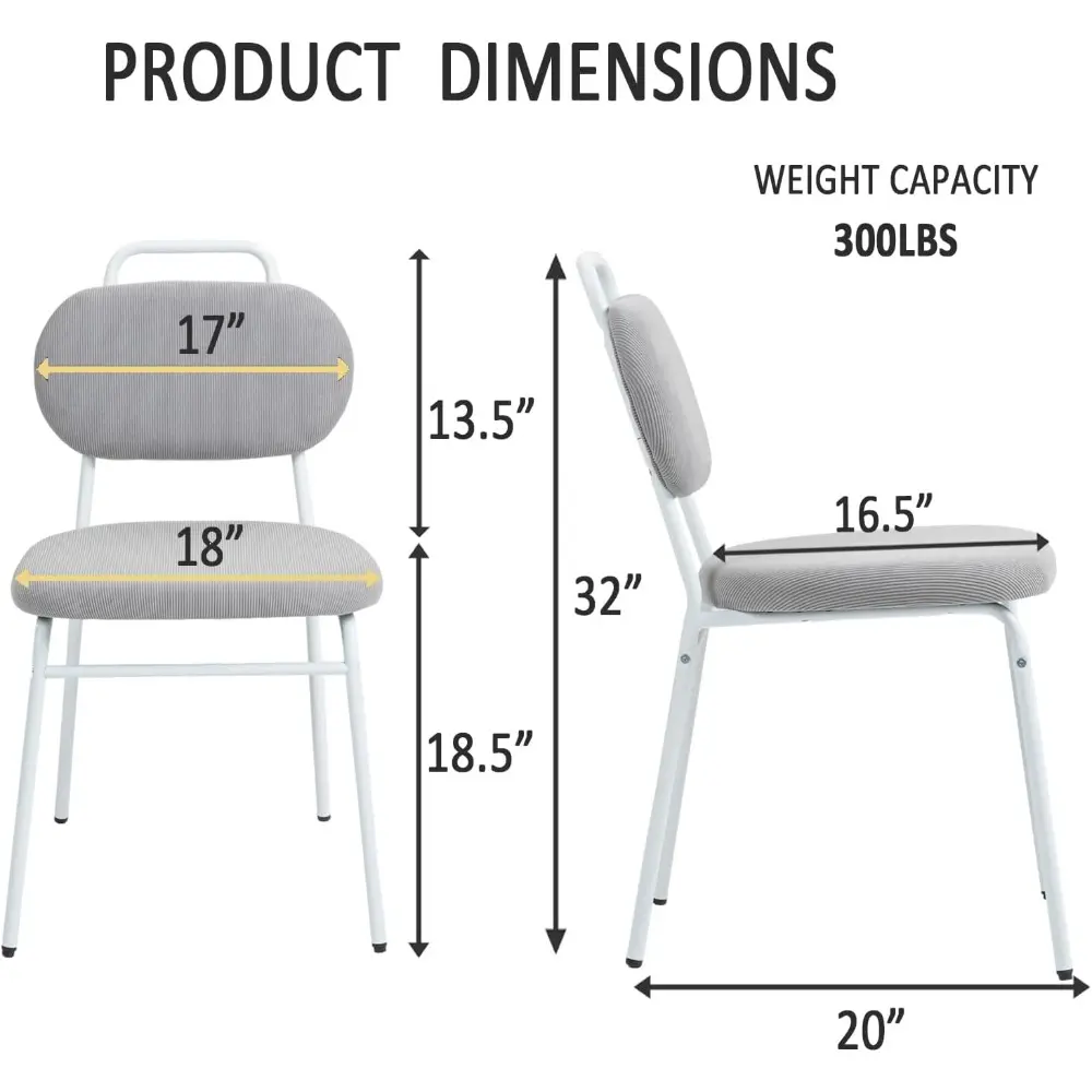 Guest Chairs Set of 4, Waiting Room Chairs with Fabric Padded Seat and Metal Legs for Conference Lobby Home Office, Grey