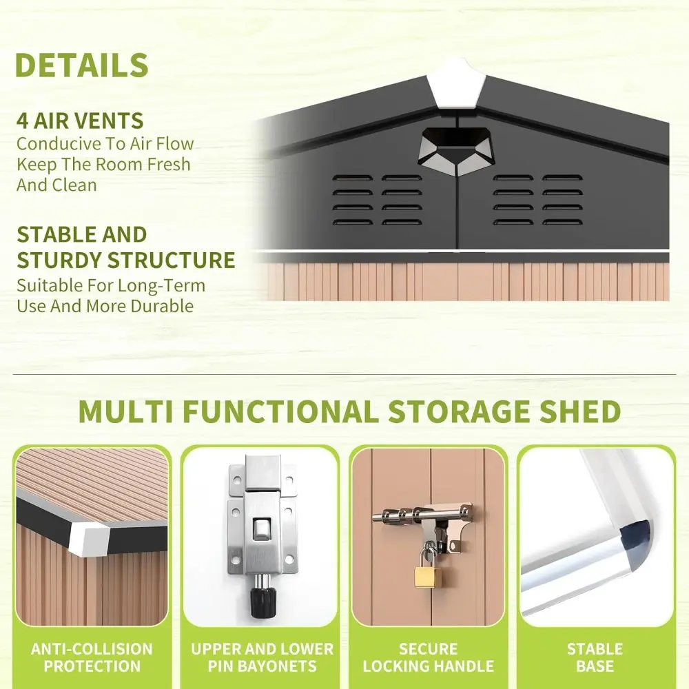 Metal Storage Shed,Outdoor Storage Building 10x12,Large Backyard Sheds with Lockable Doors,Waterproof Outside Storage Shed