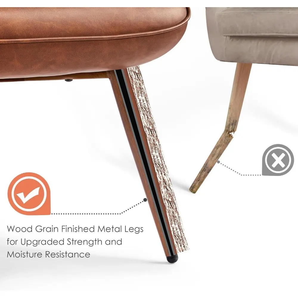 Leather Accent Chairs, Living Room Chairs Leather Large Armchairs Accent Chairs with Metal Legs for Living Bedroom Office State