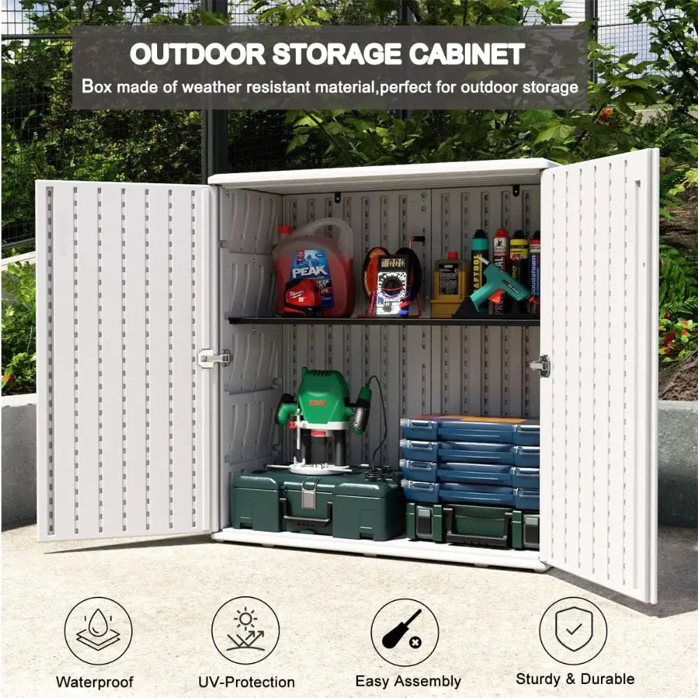 Outdoor Storage Cabinet Waterproof, Resin 60 Gallon Deck Box for Patio Furniture Cushions, Garden Tools, Pool Tools and Kids’ T