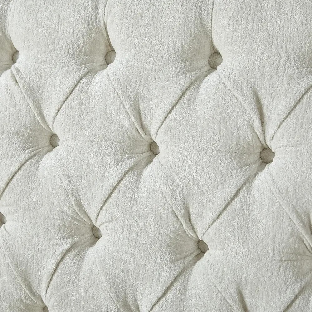 AMERLIFE Queen Size Platform Bed Frame, Chenille Upholstered Sleigh Bed with Scroll Wingback Headboard & Footboard/Button Tufted