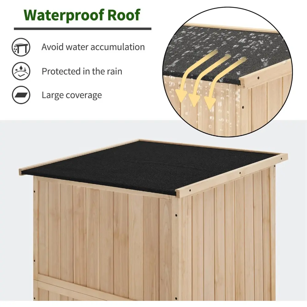 30" Deep Wood Sheds & Outdoor Storage, Outside Garden Tool Cabinet Shed with Removable Shelf, Outdoor Storage Cabinet Shed Wate