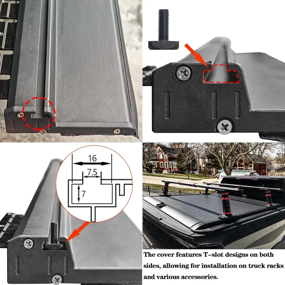 Retractable Truck Bed Tonneau Cover Compatible with 2015 2016 2017 2018 2019 2020 2021 2022 2023 2024 2025 Ford F-150 /Raptor/Li