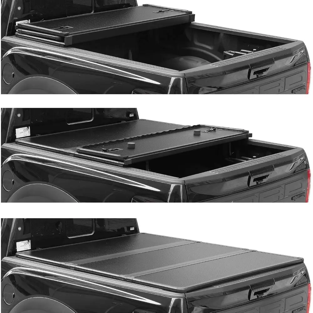 Professional FRP Hard Tri-Fold Truck Bed Tonneau Cover for 2005-2025 Frontier & 2009-2012 Suzuki Equator 5ft (59.5in) Bed |for