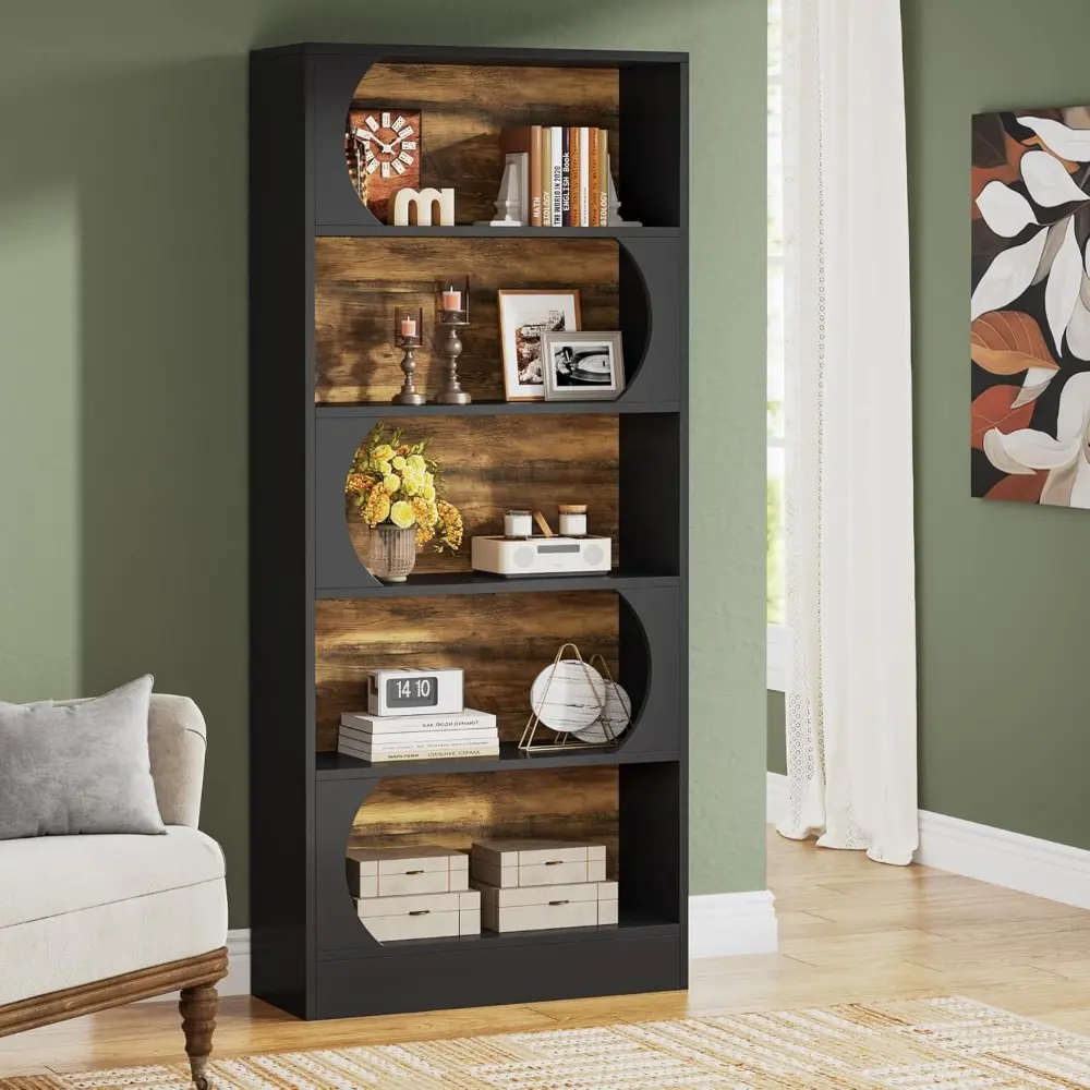 6 Tier Bookshelf, 71 Inch Tall Bookcase with Classic Shape, 32 Inch Wide Freestanding Shelving Unit, Modern Book Shelves for Ho