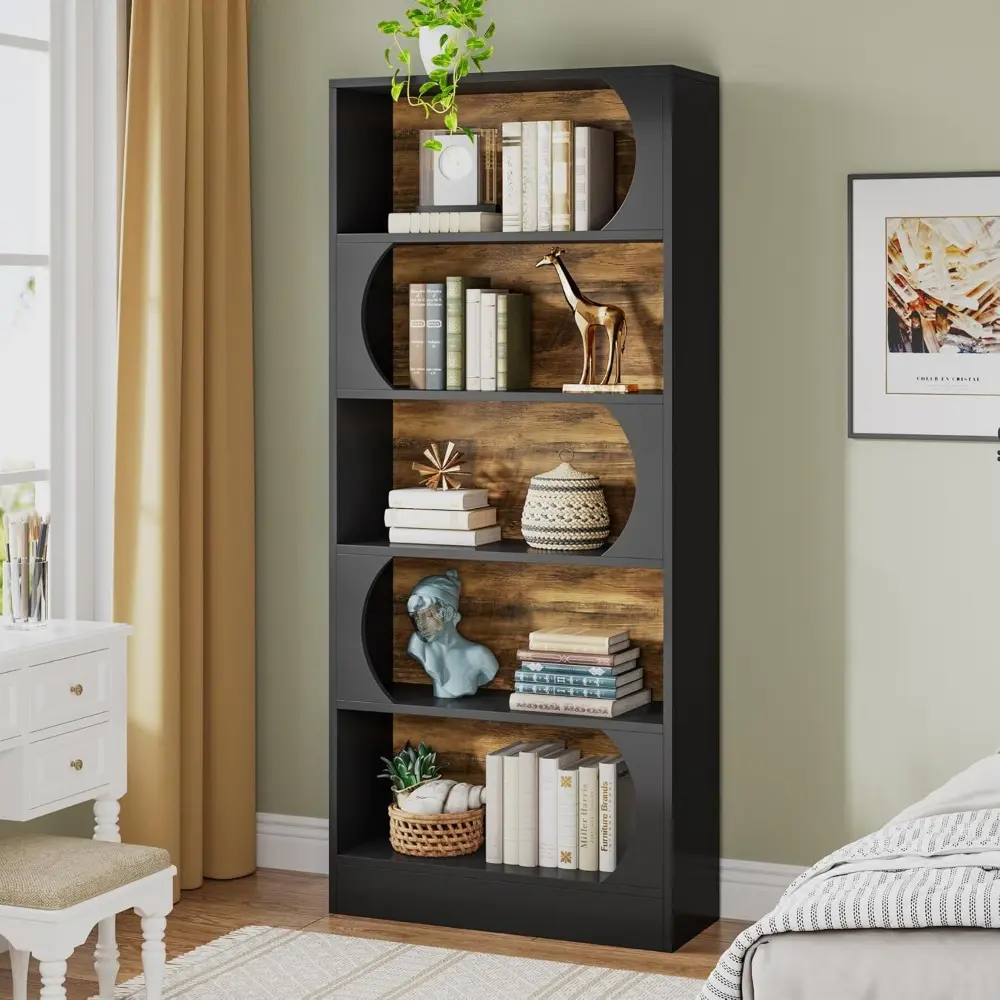 6 Tier Bookshelf, 71 Inch Tall Bookcase with Classic Shape, 32 Inch Wide Freestanding Shelving Unit, Modern Book Shelves for Ho