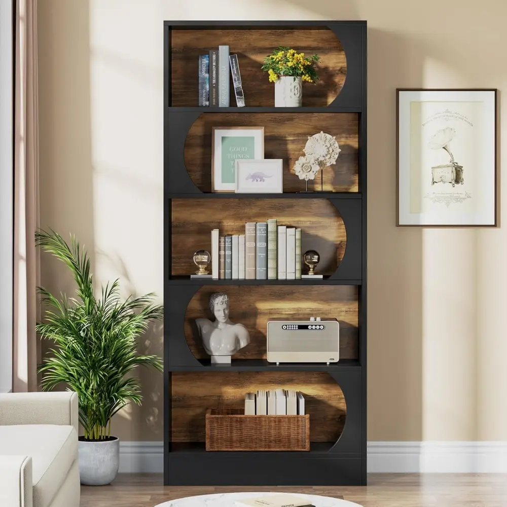 6 Tier Bookshelf, 71 Inch Tall Bookcase with Classic Shape, 32 Inch Wide Freestanding Shelving Unit, Modern Book Shelves for Ho