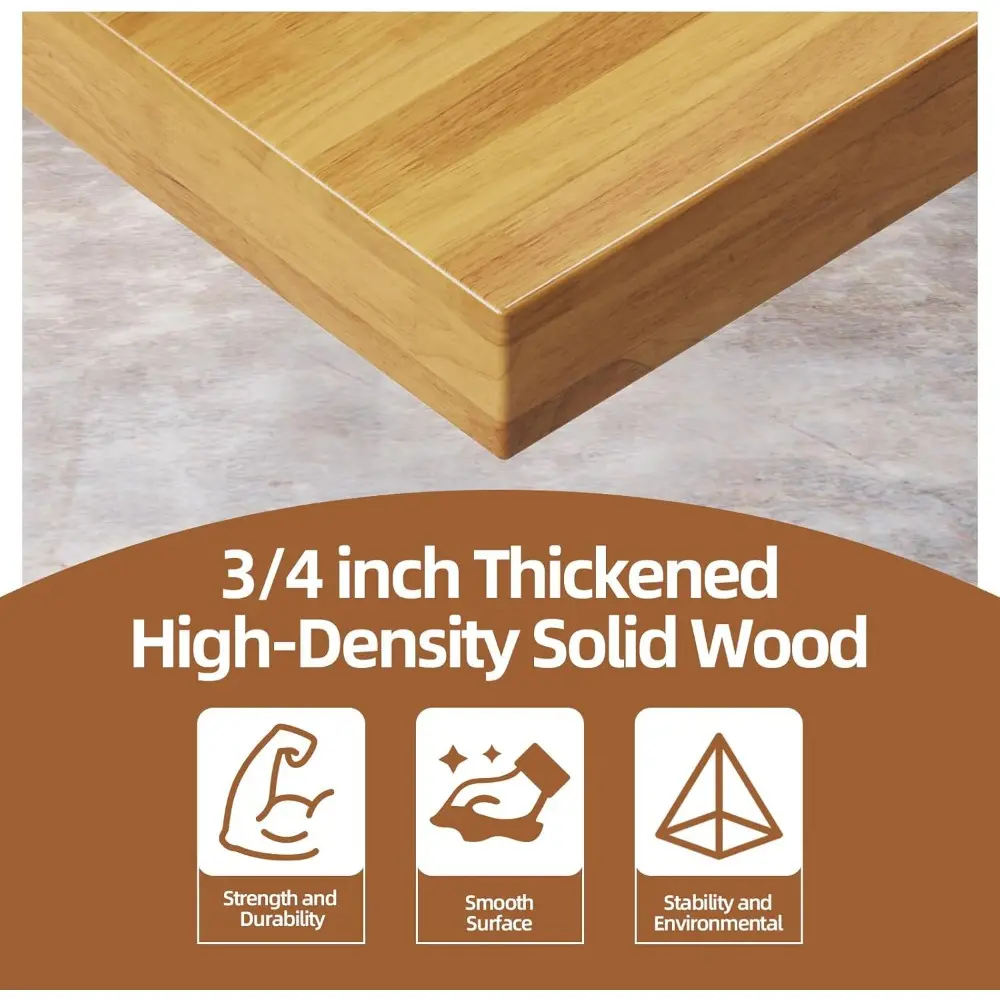 48'' Adjustable Workbench, Solid Wood Work Bench Table, Metal Tool Bench Work Bench with Power Outlet, Heavy Duty Large Load Cap
