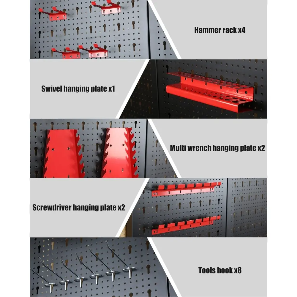 47 inch Multipurpose Workbench with Pegboard, Double Storage Platform and Tool Organizer for Garage Workshop