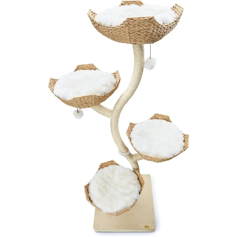 MAU 73" Tall Modern Cat Tree Scratching Tower for Large Cats, Scratching Post Condo, Cat Tower for Multiple Cats, Luxury Cat Gif