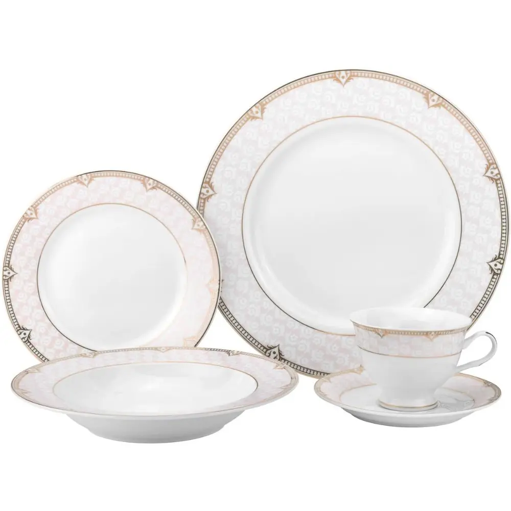 57-pc Banquet Dinnerware Set, Luxury Tableware Dining Service for 8