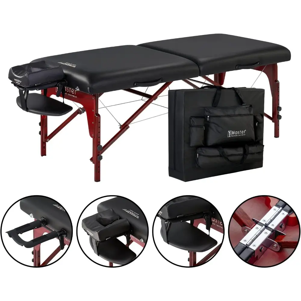 31" Montclair Pro Portable Massage Table Package, Memory Foam Cushioning, Reiki Panels, Shiatsu Cable Release- Tattoo Table, Sp