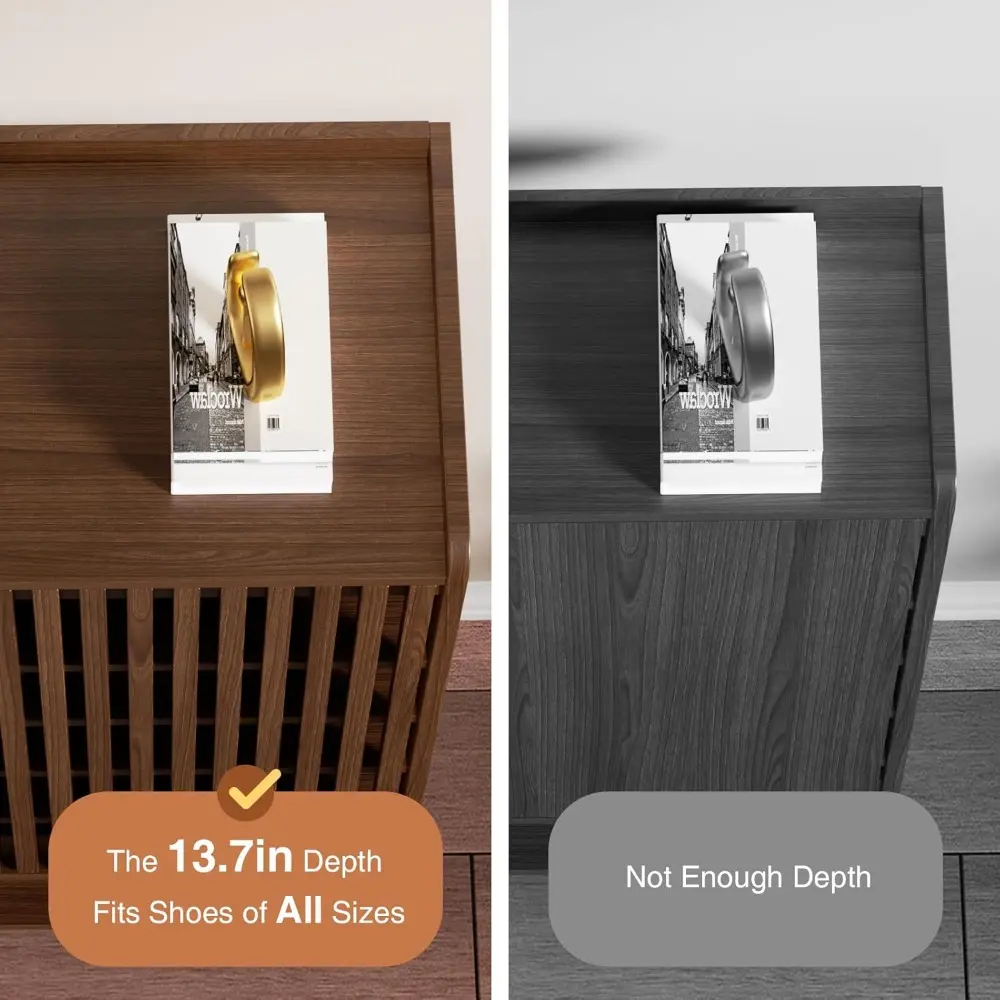 Large Shoe Cabinet with Doors for Up to 24 Pairs, 6-Tier Entryway Shoe Storage Cabinet with Adjustable Shelves, Freestanding Sho