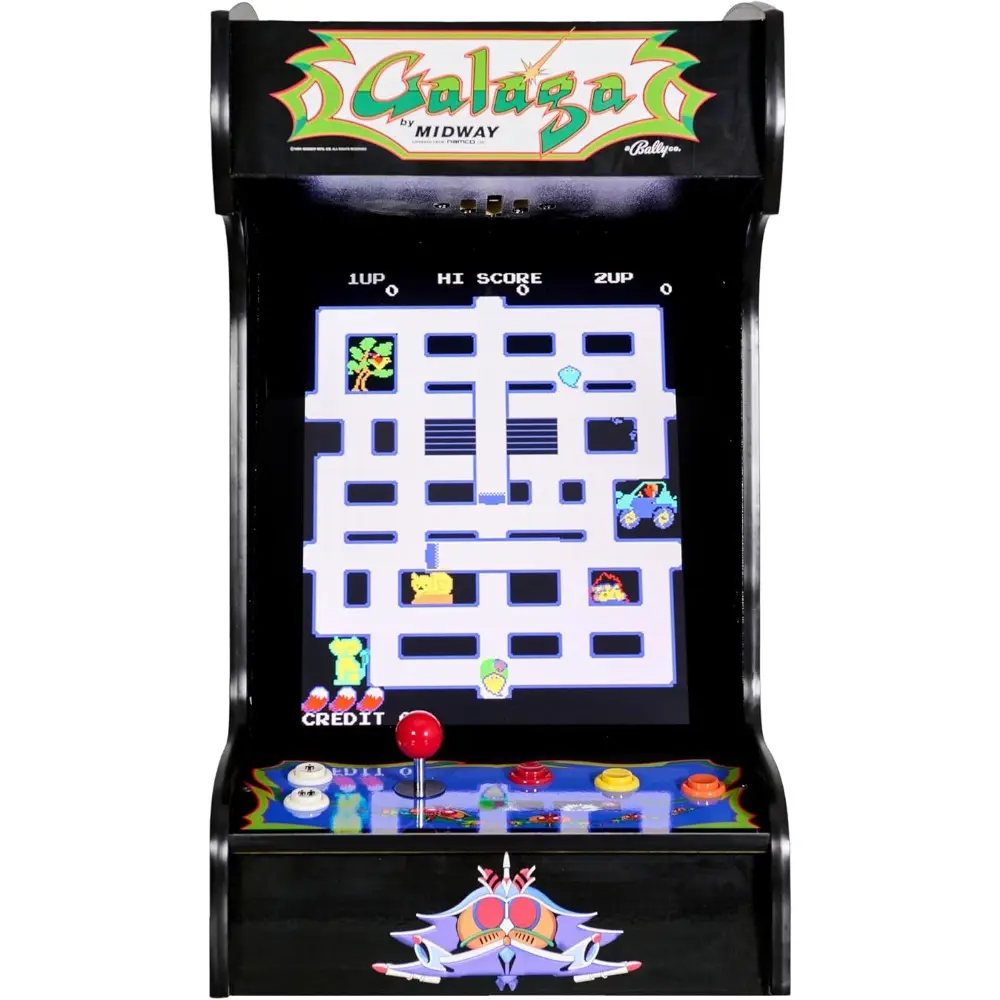 Doc and Pies Arcade Factory Classic Home Arcade Machine - Tabletop and Bartop - 412 Retro Games - Full Size LCD Screen, Buttons