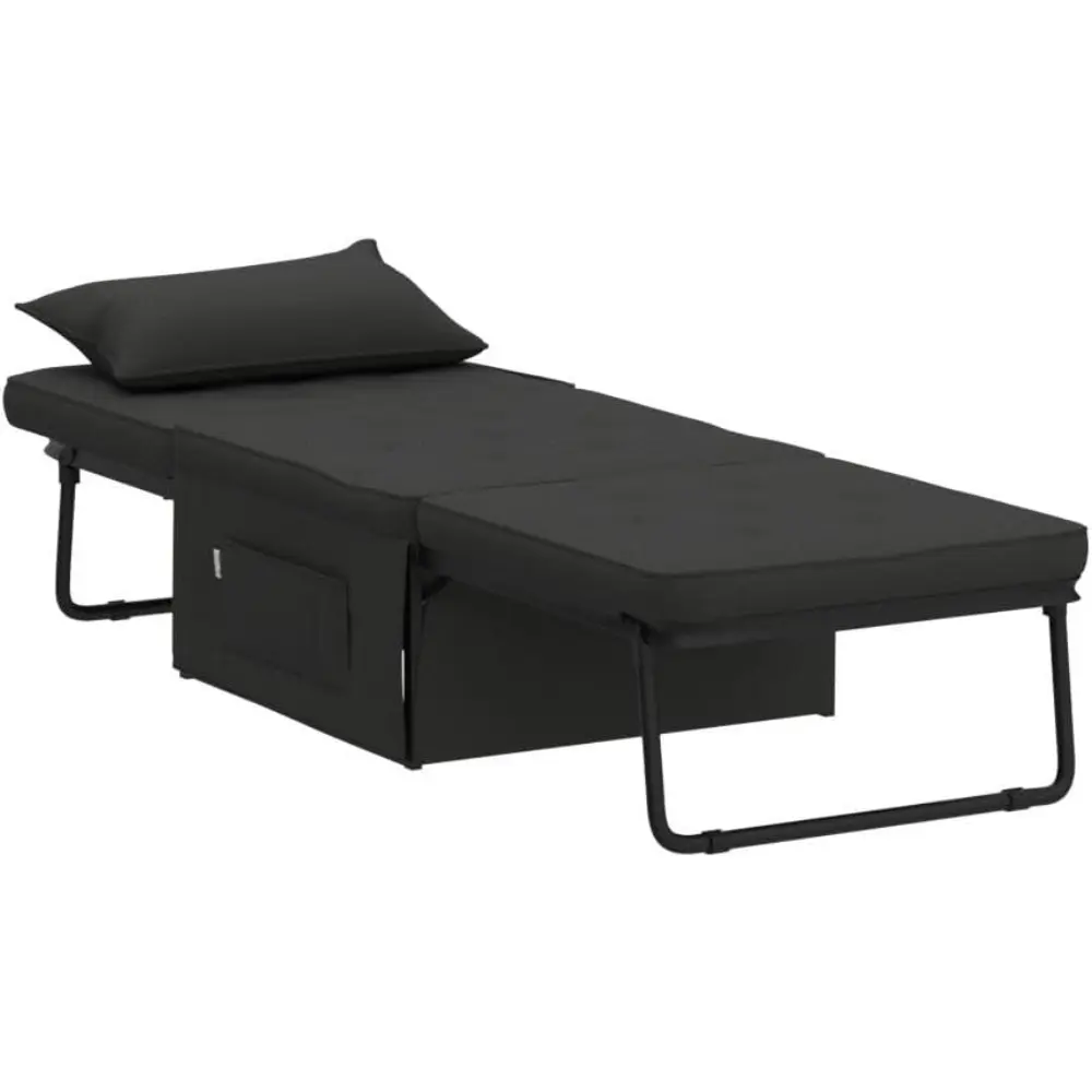 Ottoman Sofa Bed, 4 in 1 Multi-Function Button Tufted Folding Sleeper Chair Bed with Adjustable Backrest, Pillow, Side Pocket f