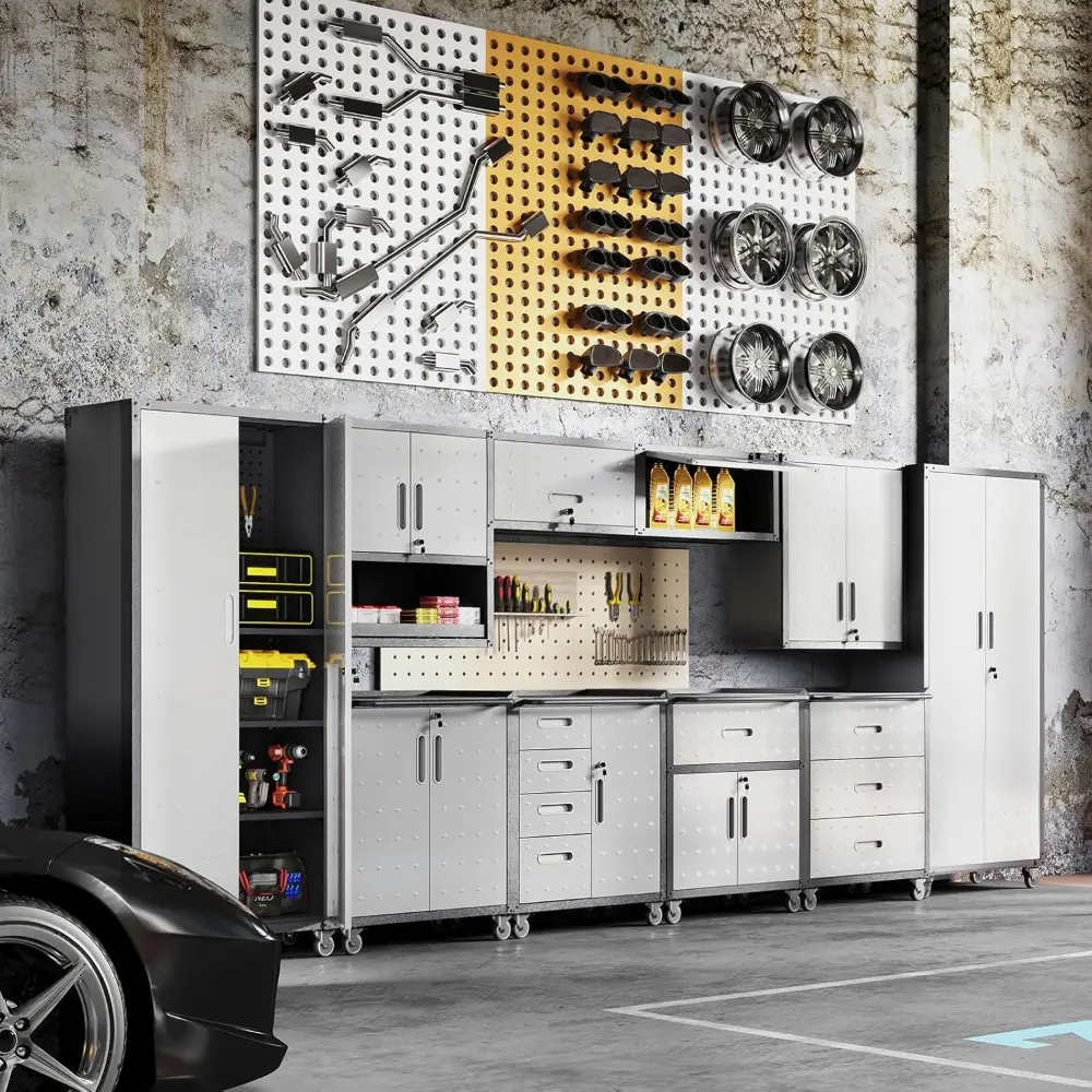 Metal Storage Cabinet with Drawers Heavy Duty Steel Rolling Tool Cabinets on Wheels Garage Storage Cabinet Mobile Locking Tool C