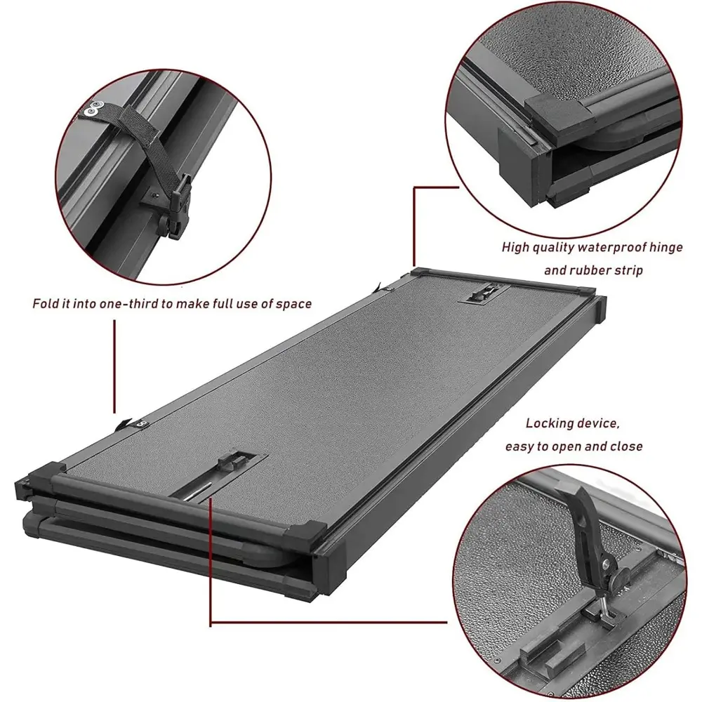 Professional FRP Hard Tri-Fold Truck Bed Tonneau Cover for 2009-2025 Ram 1500 5.7ft (67.4in) Bed w/o RamBox