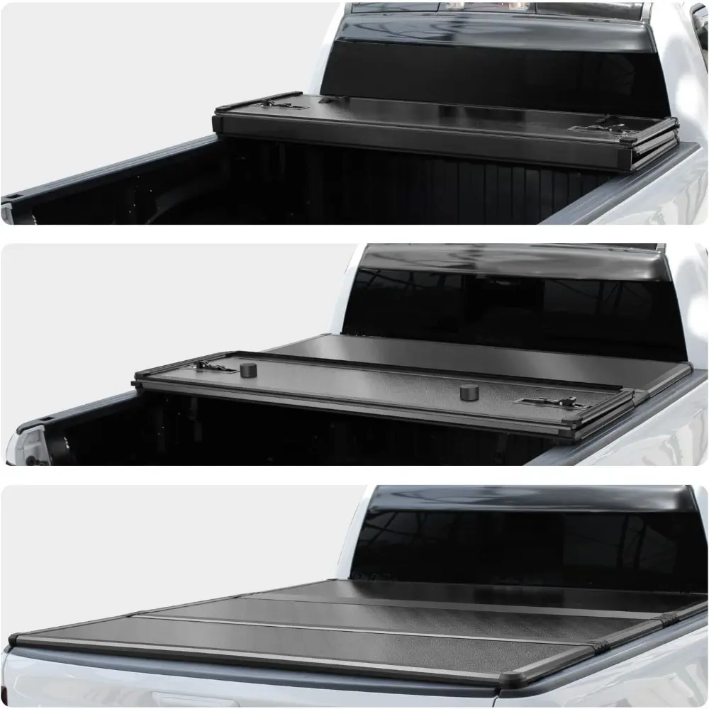 Hard Shell Folding Truck Bed Tonneau Cover|Fits 2015-2025 Ford F150 5'5"Bed (66") - TULH016