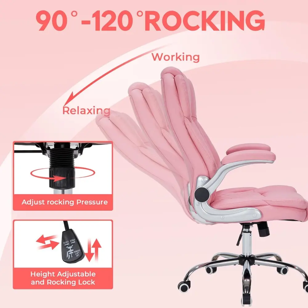 400lbs Executive Office Chair with Flip-Up Armrests, Big and Tall Computer Chair for Heavy People, Heavy Duty Ergonomic Comfy Ch