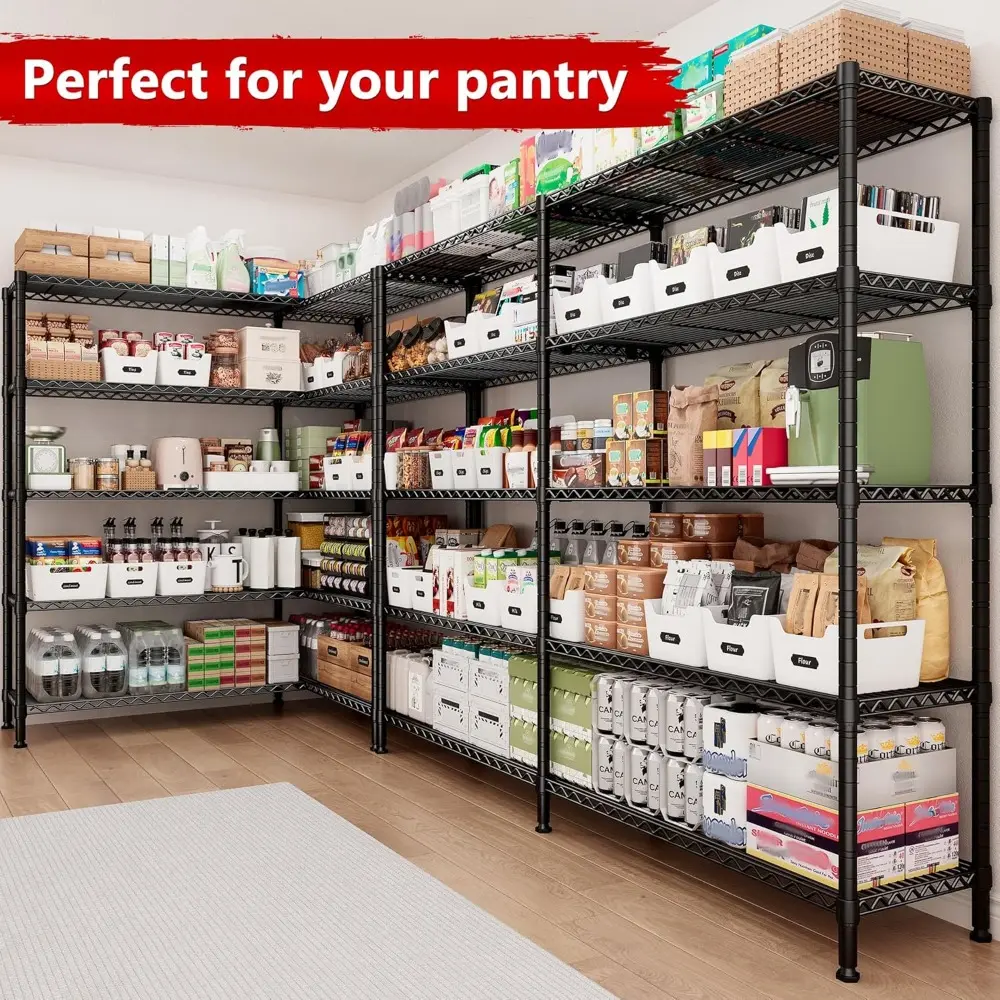 70" W Storage Shelves Load 1600LBS, Metal Shelving 5-Tier Wire Shelving Unit Metal Shelves for Storage Adjustable Shelving Rack