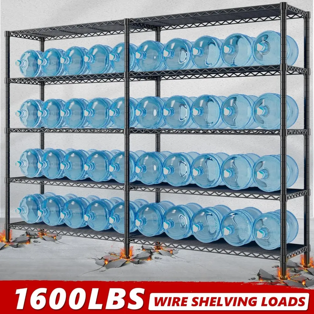 70" W Storage Shelves Load 1600LBS, Metal Shelving 5-Tier Wire Shelving Unit Metal Shelves for Storage Adjustable Shelving Rack
