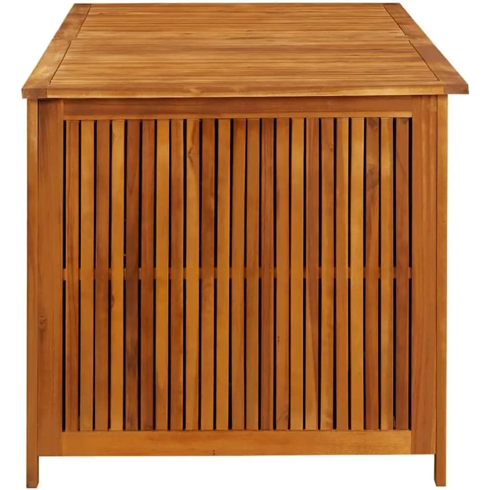 Wooden Outdoor Storage Box with Gas-Lift Lid – Patio Deck Chest with Zippered Waterproof Bag for Garden Bench, Pool, Porch, Tru